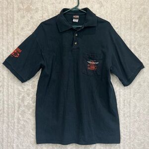 Harley-Davidson Black Polo Shirt Sz L Embroidered Made in USA "Still The Best"